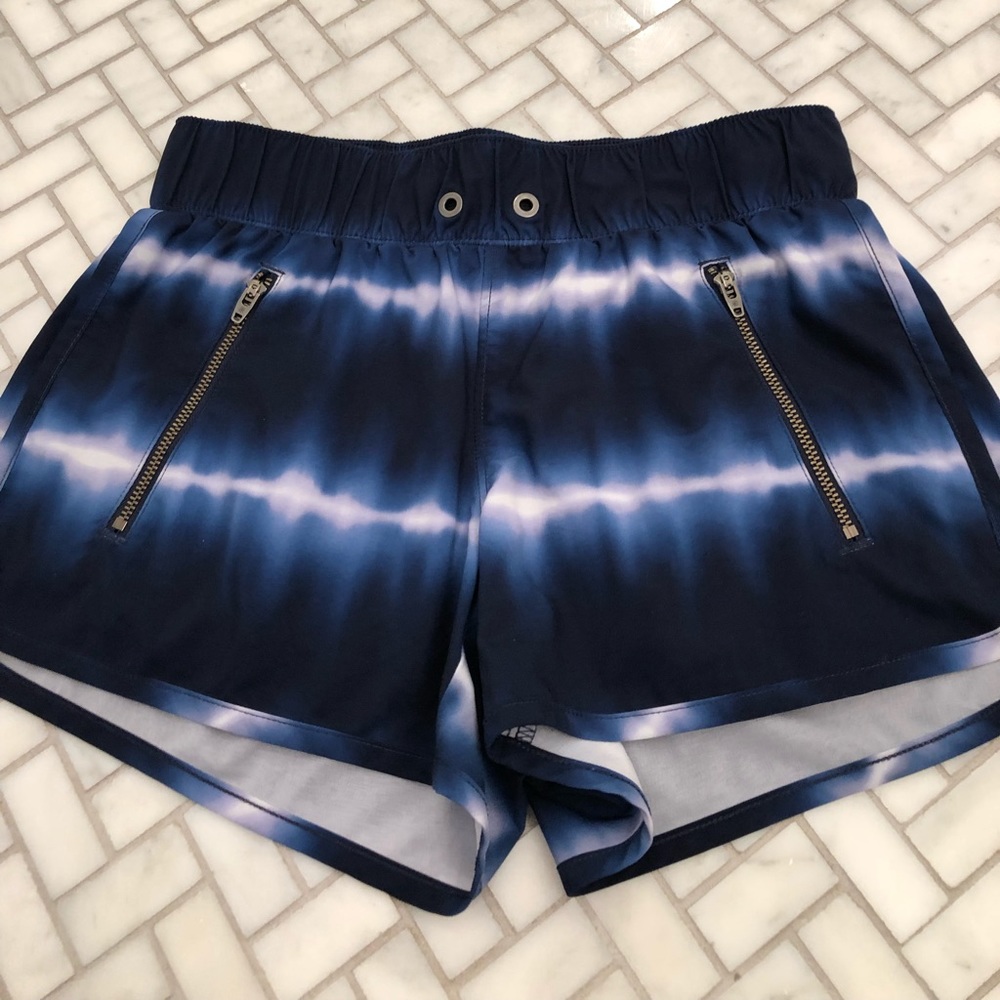 Athleta blue and white running shorts!